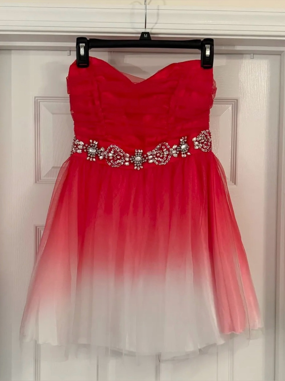 Pink Ombre Strapless Party Dress